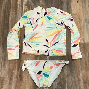 Crazy 8 Colorful Leaf Print Kids Swim Rashguard